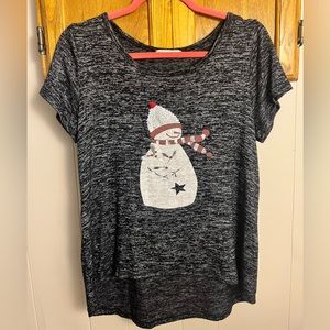 Agenda Snowman High-Low Tee, super soft & oversized, Women’s S